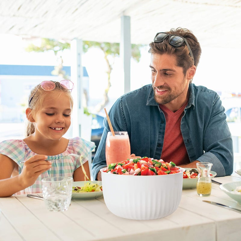 Oggi Prep, Store & Serve Plastic Bowl w/See-Thru Lid- Dishwasher, Microwave & Freezer Safe, (1.4 qt) White/Aqua - Image 4